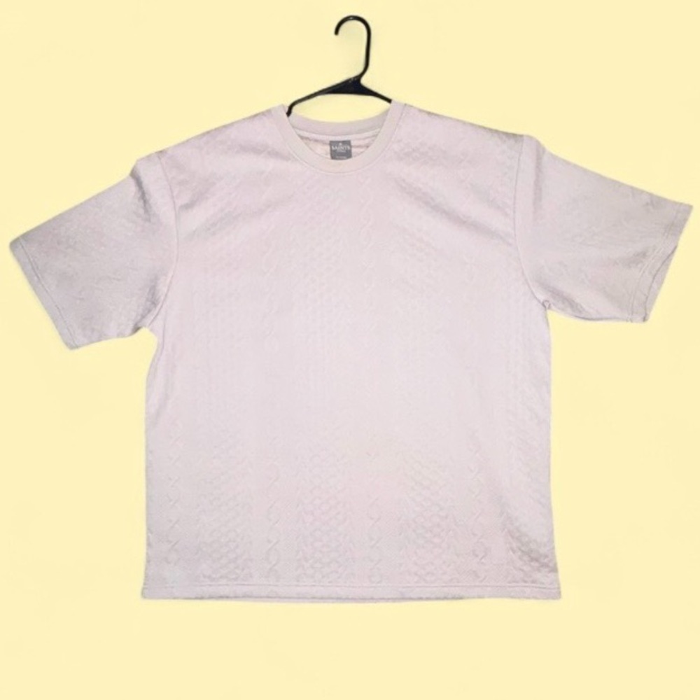Saints Studio NWT Beige Textured Knit T-Shirt - Size XL Streetwear